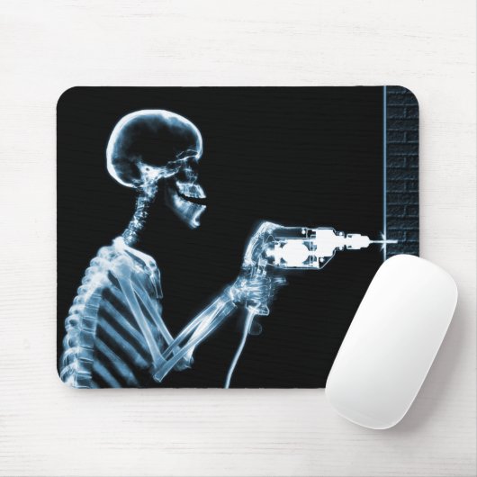 RÖNTGENSTRAHL-BAU-SKELETON BOHRENDES BLAU MOUSEPAD (Mit Mouse)