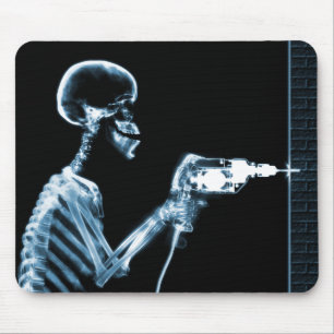 RÖNTGENSTRAHL-BAU-SKELETON BOHRENDES BLAU MOUSEPAD