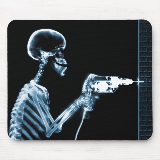 RÖNTGENSTRAHL-BAU-SKELETON BOHRENDES BLAU MOUSEPAD (Vorne)