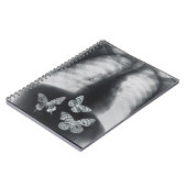 Röntgenstrahl der Schmetterlinge im Magen Notizblock (Linke Seite)