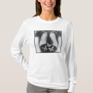 Röntgenstrahl der Schmetterlinge im Magen T-Shirt