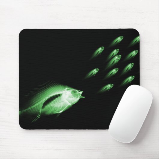 RÖNTGENSTRAHL-FISCHE JAGEN SCHWARZES GRÜN MOUSEPAD (Mit Mouse)