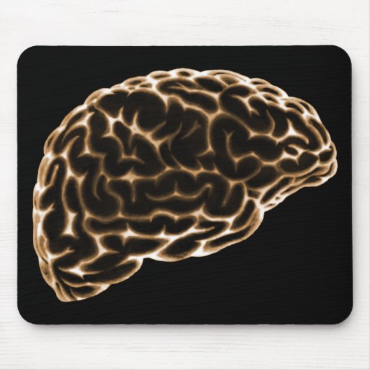 RÖNTGENSTRAHL-GEHIRN-SEITENANSICHT-ORANGE MOUSEPAD (Vorne)