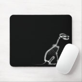 RÖNTGENSTRAHL-HÜNDCHEN-SKELETT-SITZEN - B&W MOUSEPAD (Mit Mouse)