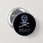 RÖNTGENSTRAHL-PIRAT Flagge Button (Vorne & Hinten)