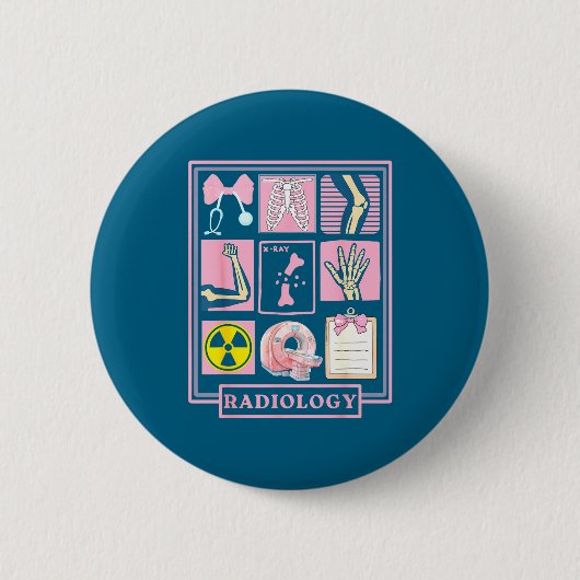 Röntgenstrahl-Rad-Tech-Radiologie-Gesundheitsverso Button (Vorderseite)
