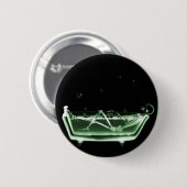 Röntgenstrahl-Skeleton Bad-Schwarz-Grün Button (Vorne & Hinten)