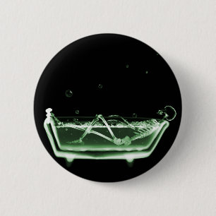 Röntgenstrahl-Skeleton Bad-Schwarz-Grün Button