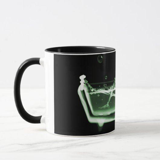 Röntgenstrahl-Skeleton Bad-Schwarz-Grün Tasse (Links)