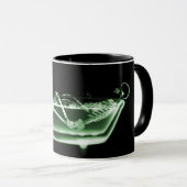 Röntgenstrahl-Skeleton Bad-Schwarz-Grün Tasse (VorderseiteRechts)