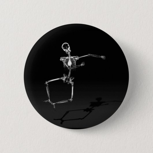RÖNTGENSTRAHL-SKELETON FREUDE-SPRUNG B&W BUTTON (Vorderseite)