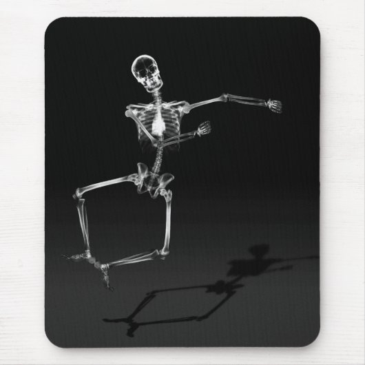 RÖNTGENSTRAHL-SKELETON FREUDE-SPRUNG - SCHWARZES MOUSEPAD (Vorne)
