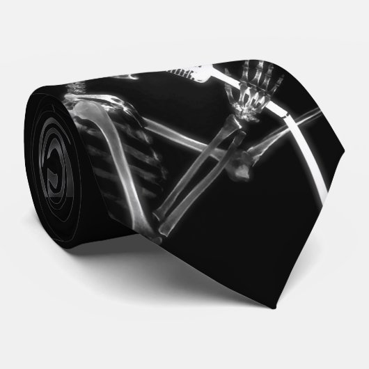 RÖNTGENSTRAHL-SKELETON GESANG AUF RETRO MIC - B&W KRAWATTE (Gerollt)