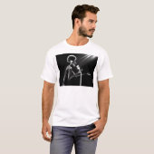 RÖNTGENSTRAHL-SKELETON GESANG AUF RETRO MIC - B&W T-Shirt (Vorne ganz)