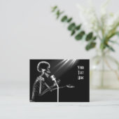 RÖNTGENSTRAHL-SKELETON GESANG AUF RETRO MIC - B&W VISITENKARTE (Stehend Vorderseite)