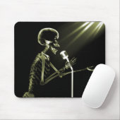 RÖNTGENSTRAHL-SKELETON GESANG AUF RETRO MIC - GELB MOUSEPAD (Mit Mouse)