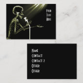 RÖNTGENSTRAHL-SKELETON GESANG AUF RETRO MIC - GELB VISITENKARTE (Vorne/Hinten)