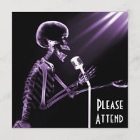 RÖNTGENSTRAHL-SKELETON GESANG AUF RETRO MIC - LILA