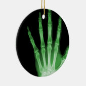 RÖNTGENSTRAHL-SKELETON HANDfinger-GRÜN Keramik Ornament (Rechts)