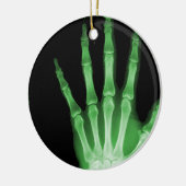 RÖNTGENSTRAHL-SKELETON HANDfinger-GRÜN Keramik Ornament (Links)