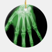 RÖNTGENSTRAHL-SKELETON HANDfinger-GRÜN Keramik Ornament (Hinten)