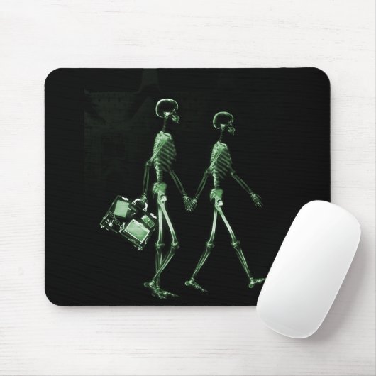 Röntgenstrahl-Skeleton Paar-reisendes schwarzes Mousepad (Mit Mouse)