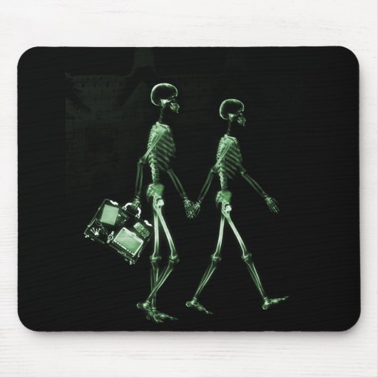 Röntgenstrahl-Skeleton Paar-reisendes schwarzes Mousepad (Vorne)