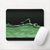 Röntgenstrahl-Skeleton Schwimmen - Grün Mousepad (Mit Mouse)