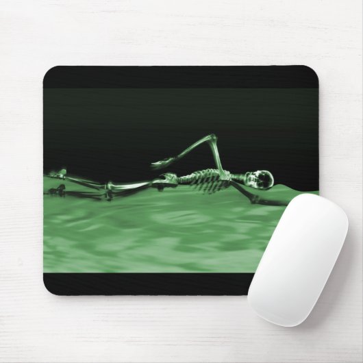 Röntgenstrahl-Skeleton Schwimmen - Grün Mousepad (Mit Mouse)