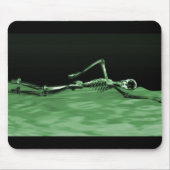 Röntgenstrahl-Skeleton Schwimmen - Grün Mousepad (Vorne)