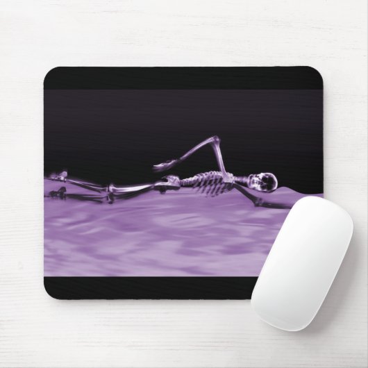 Röntgenstrahl-Skeleton Schwimmen - lila Mousepad (Mit Mouse)
