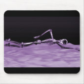 Röntgenstrahl-Skeleton Schwimmen - lila Mousepad (Vorne)