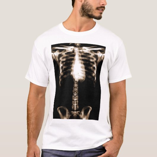 RÖNTGENSTRAHL-SKELETON TORSO VERSIEHT SEPIA MIT T-Shirt (Vorderseite)