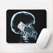 RÖNTGENSTRAHL-SKELETT AM TELEFON - BLAU MOUSEPAD (Mit Mouse)