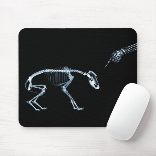 Röntgenstrahl-Skelett-blauer schlechter Hund Mousepad (Mit Mouse)