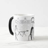 Röntgenstrahl-Skelett-Nachmittagstroll-Negativ BW Verwandlungstasse (Vorderseite Links)