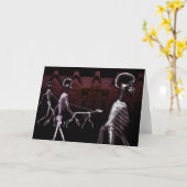 Röntgenstrahl-SkelettemitternachtsStroll Karte (Gelbe Blume)
