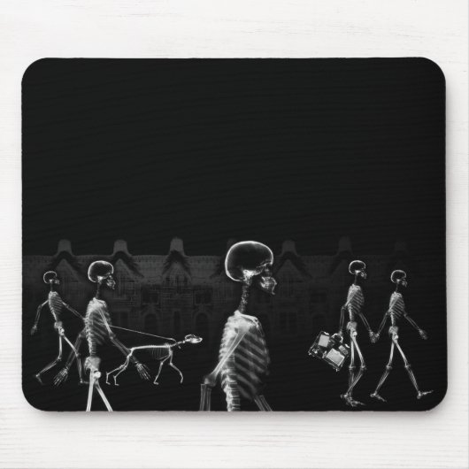 Röntgenstrahl-SkelettemitternachtsStroll Mousepad (Vorne)
