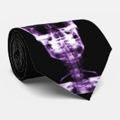 RÖNTGENSTRAHL-VISIONS-SKELETON SCHÄDEL - LILA KRAWATTE (Gerollt)