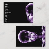 RÖNTGENSTRAHL-VISIONS-SKELETON SCHÄDEL - LILA VISITENKARTE (Vorne/Hinten)