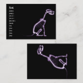 RÖNTGENSTRAHL-WELPEN-HUNDEskelett-SITZEN - LILA Visitenkarte (Vorne/Hinten)