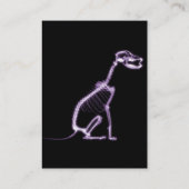 RÖNTGENSTRAHL-WELPEN-HUNDEskelett-SITZEN - LILA Visitenkarte (Rückseite)