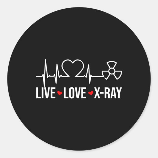 Röntgentechnologe Radiologie Tech Live Liebe X-Ray Runder Aufkleber (Vorderseite)