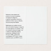 Röntgenuntersuchung des Patienten Visitenkarten (Innenseite Aufgefaltet)