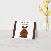 Roo This Day, Funny Angry Kangaroo Cartoon Karte (Gelbe Blume)
