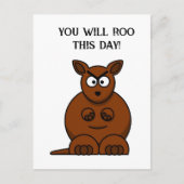 Roo This Day, Funny Angry Kangaroo Cartoon Postkarte (Vorderseite)