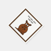 Roo This Day, Funny Angry Kangaroo Cartoon Serviette (Ecke)