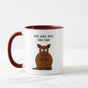 Roo This Day, Funny Angry Kangaroo Cartoon Tasse