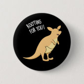 Roo-Ting für Sie Funny Kangaroo Pun Dark BG Button (Vorderseite)