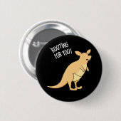 Roo-Ting für Sie Funny Kangaroo Pun Dark BG Button (Vorne & Hinten)